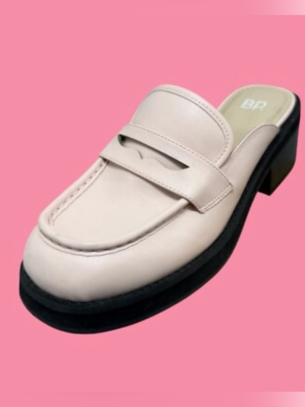 BP. Anikka Blush Pink Loafer Mule Chunky Heel Size 7.5 Y2K Barbiecore